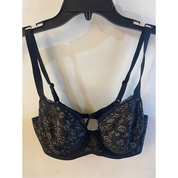 Soma bra 32D black beige lace Enticing Lift Full Coverage - Picture 1 of 3